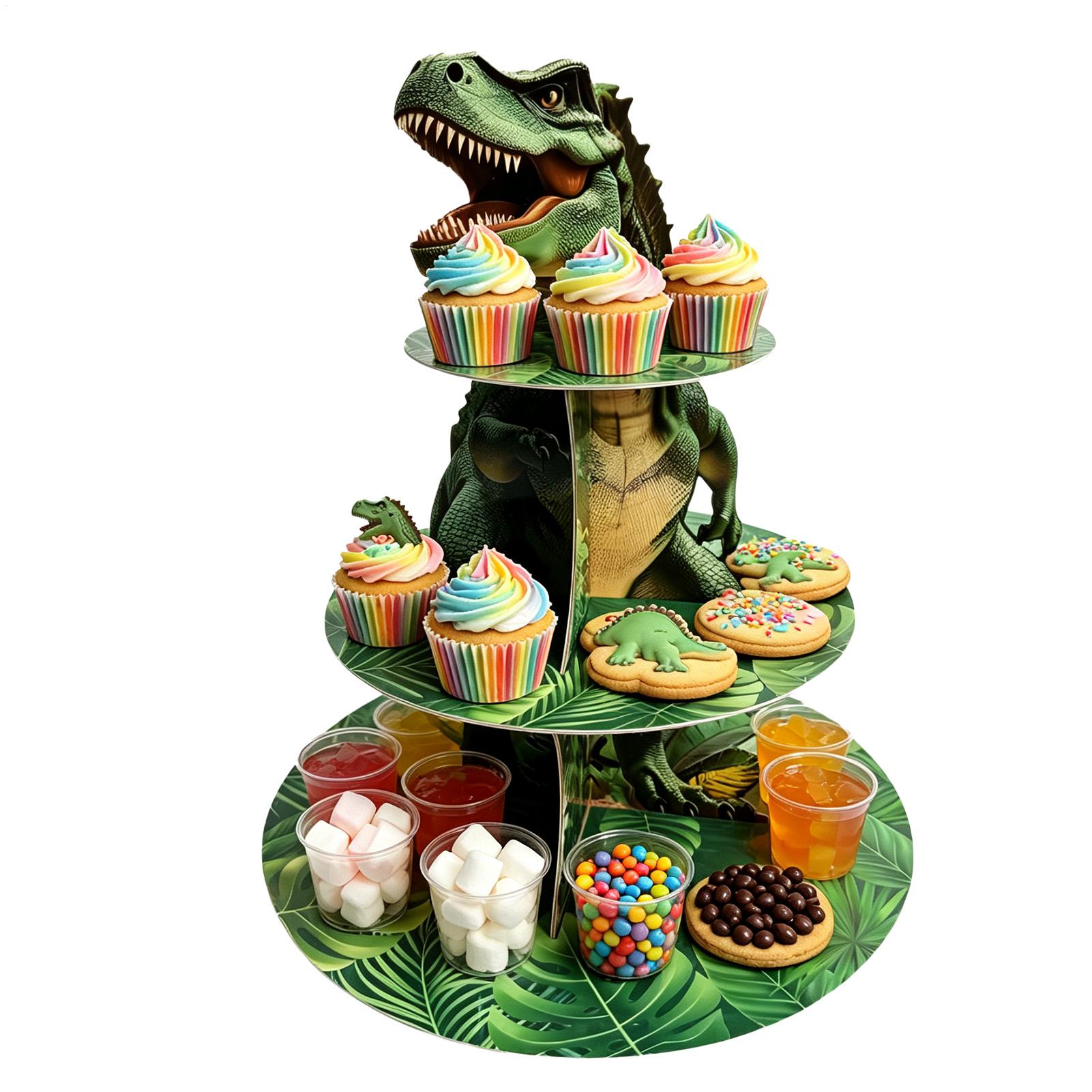 Home Bar Shelves - Rak Kue 3 Tingkat Bentuk Dinosaurus,