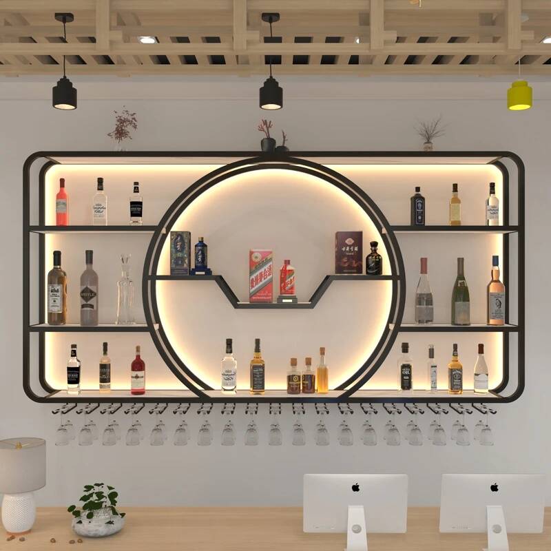 Home Bar Shelves - Rak Kabinet Pajangan Klub Malam, Penghemat