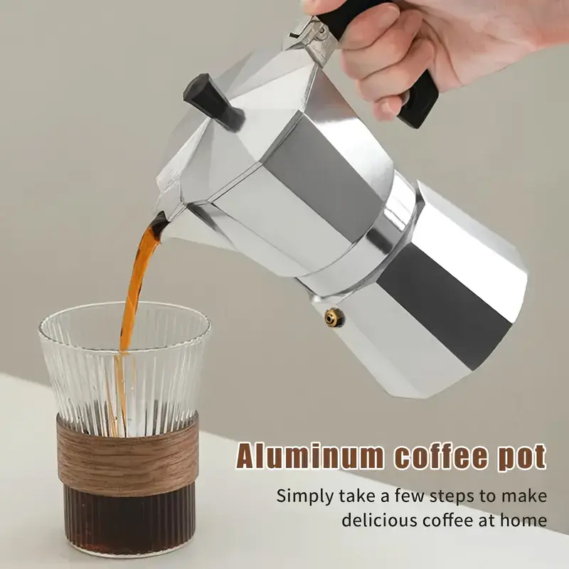 Home Barista - Moka Pot Aluminium Klasik 50-300ML Pembuat