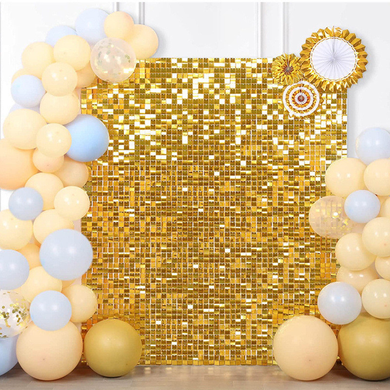 Home Bargains - Tirai Balon Persegi Kecil Hitam Emas