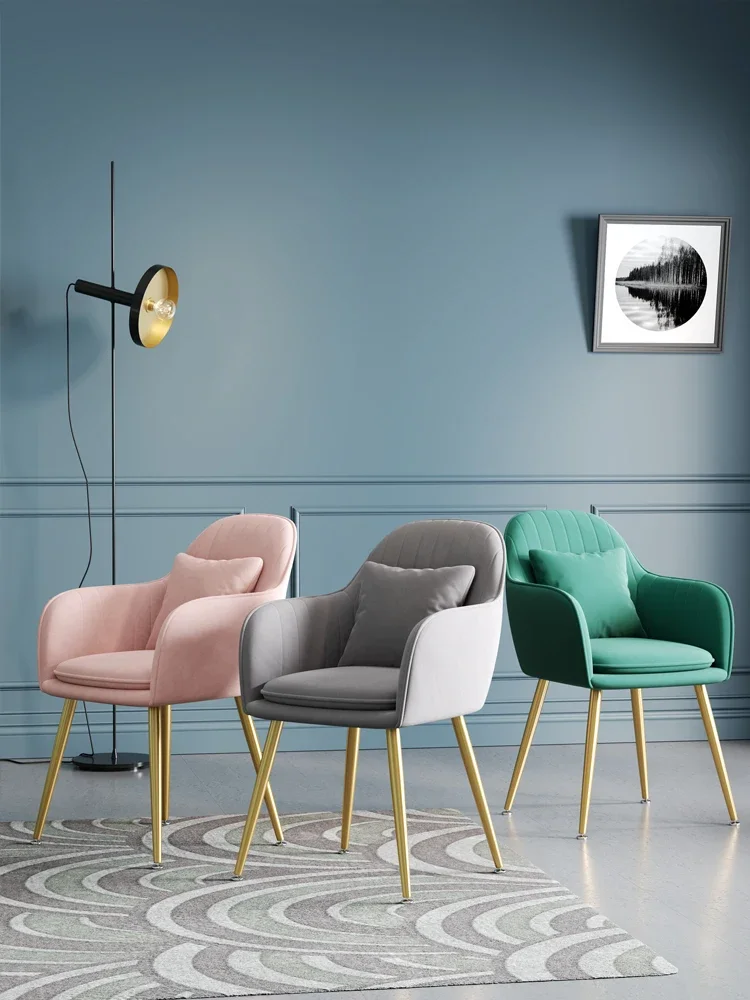 Kursi Makan Logam Suede Mewah  - Home Bar Seating ulasan dan harga