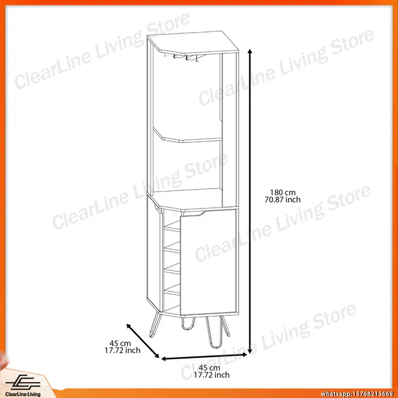 Lemari Bar Sudut dengan 6 Rak  - Home Bar Shelves ulasan dan harga