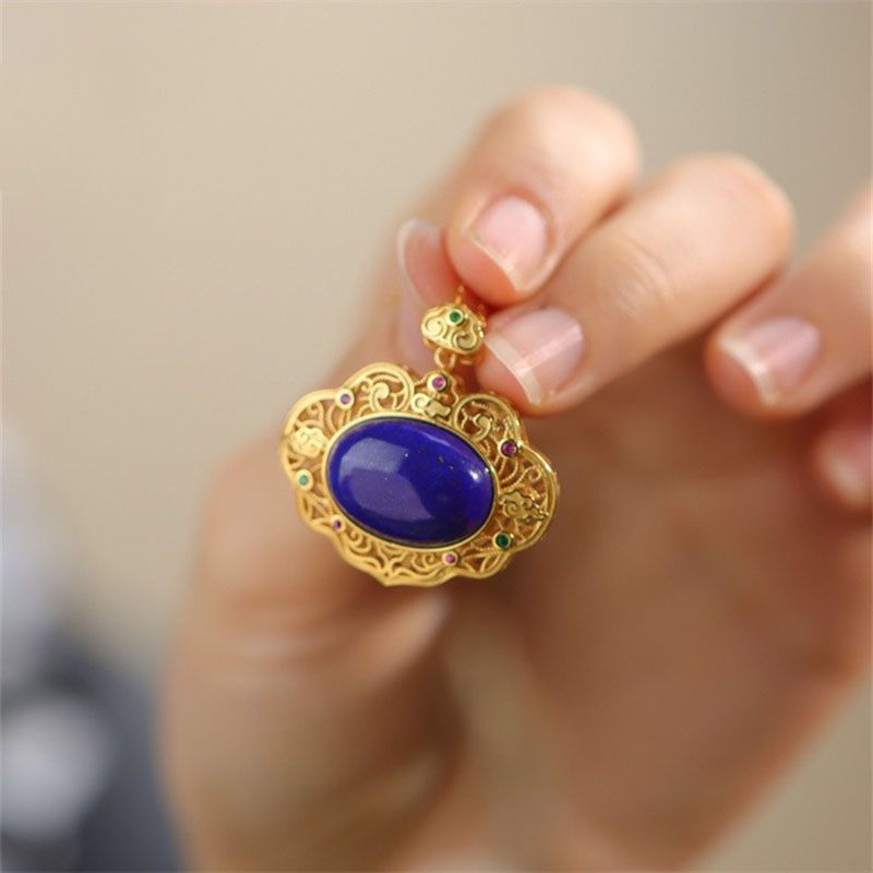 Kalung lapis lazuli klasik ras - Bar Cart Gold ulasan dan harga