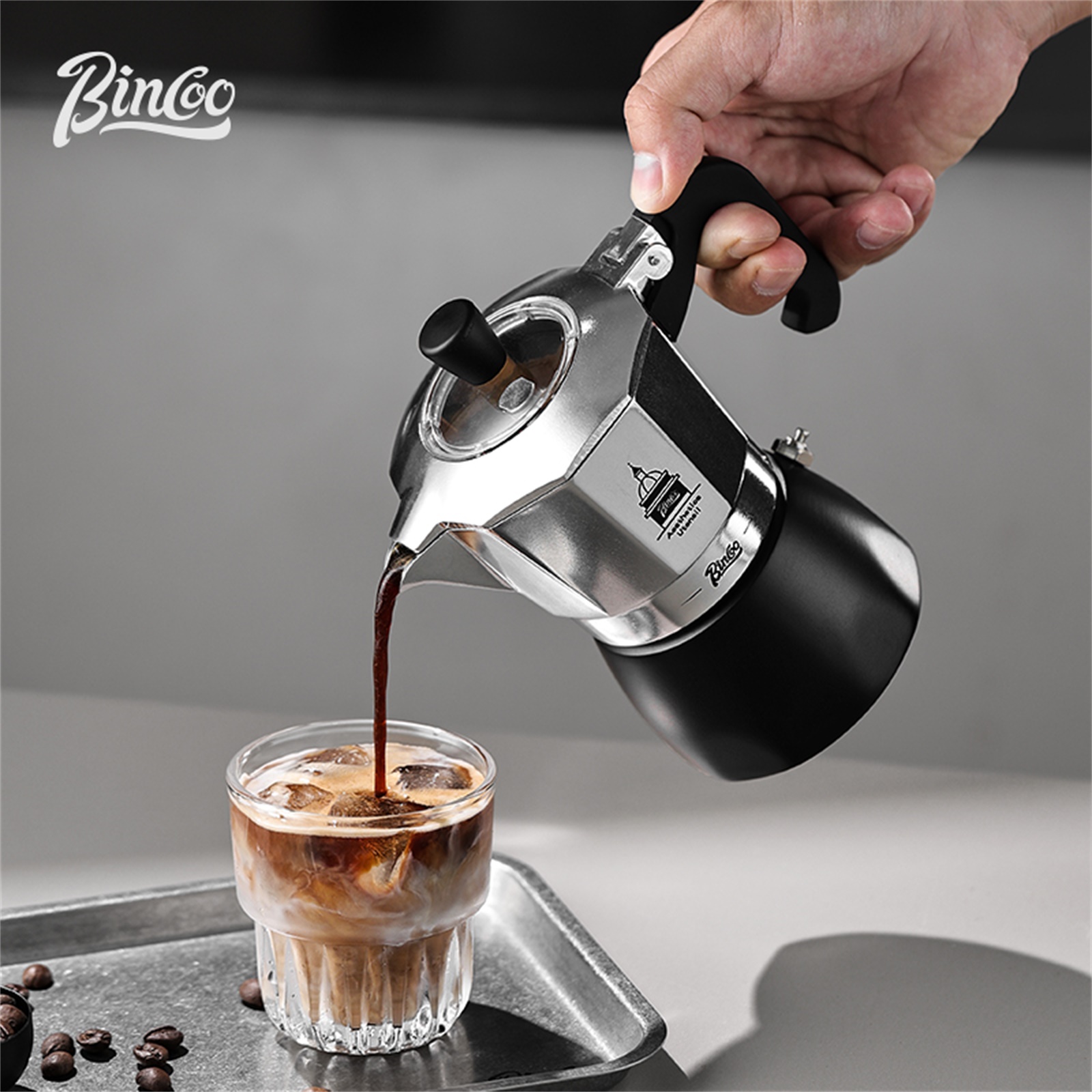 BINCOO Teko Moka Katup Ganda,  - Home Barista ulasan dan harga