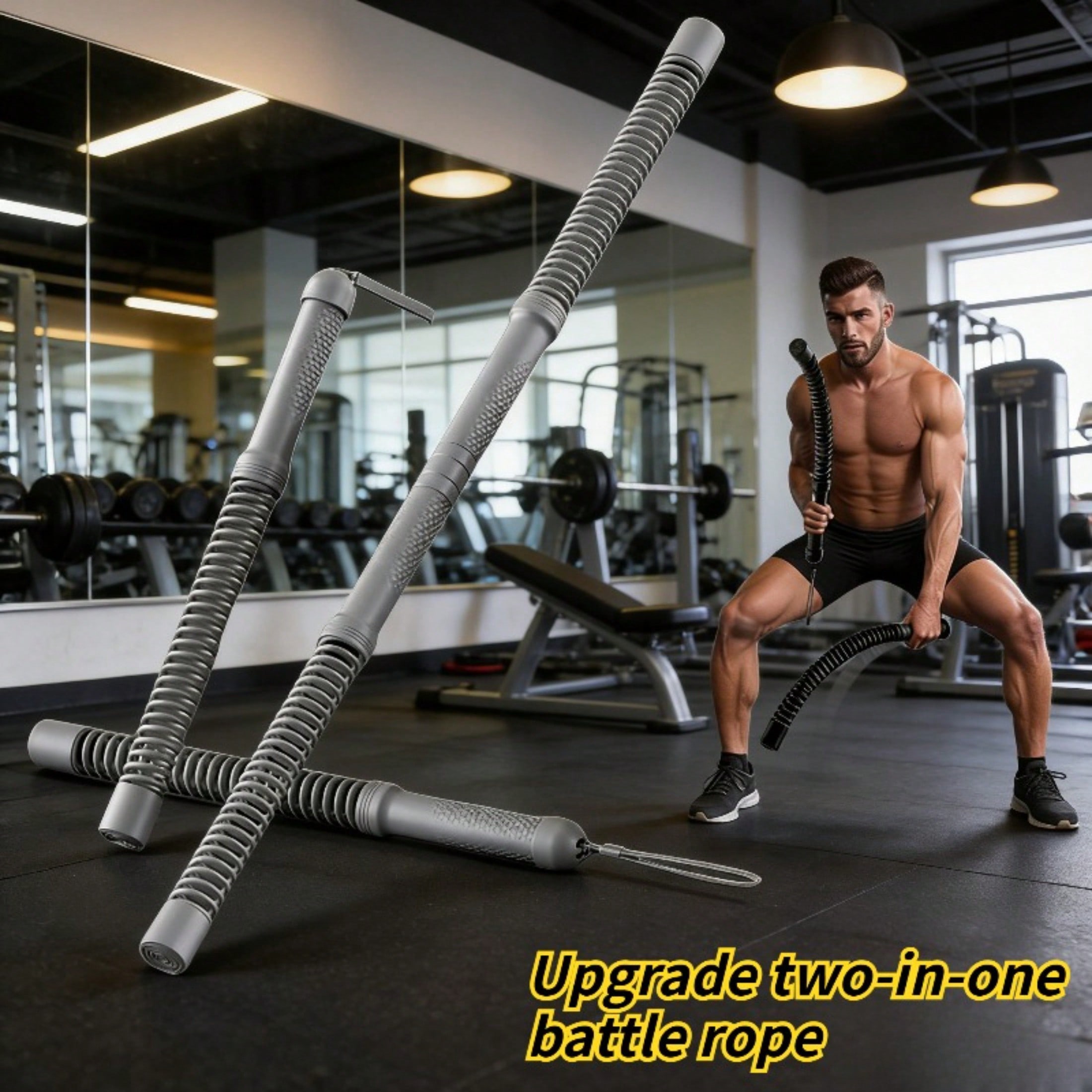 2-in-1 Cordless Battle Rope Po - Home Bar And Gym ulasan dan harga