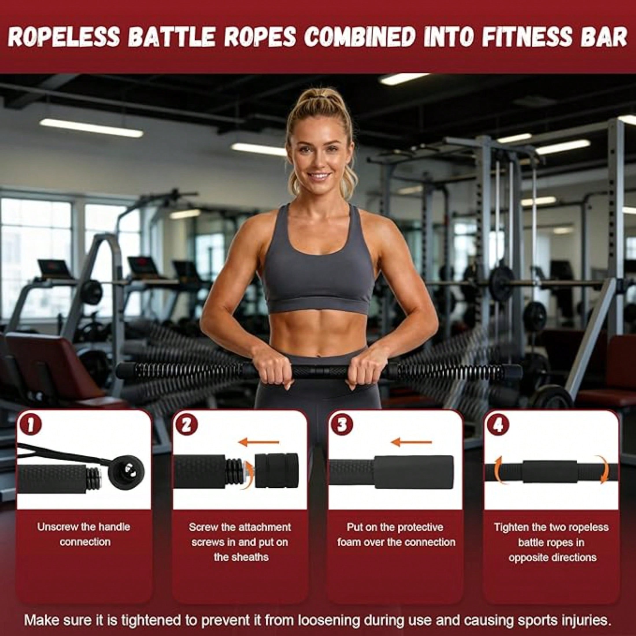 2-in-1 Cordless Battle Rope Po - Home Bar And Gym ulasan dan harga