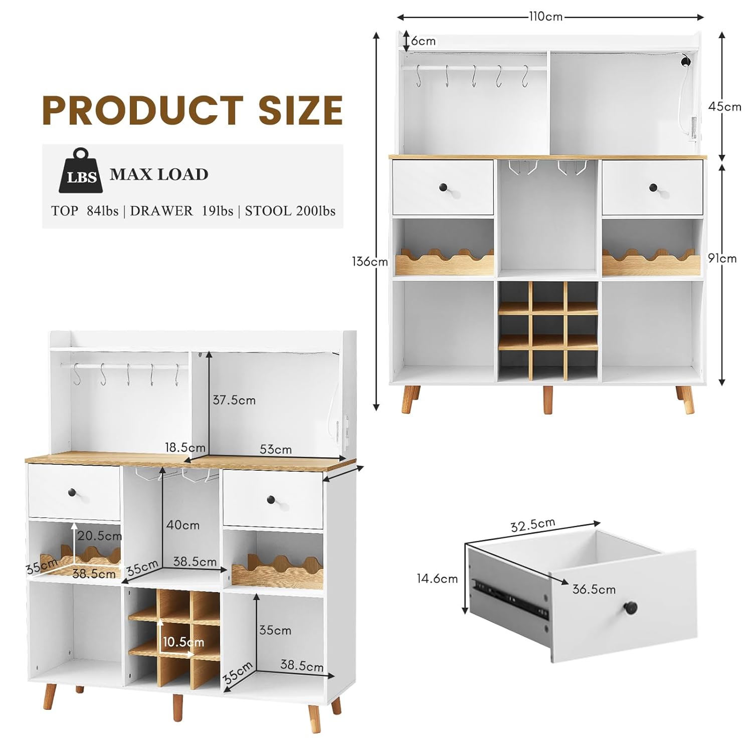 Lemari Bar Anggur dengan Stopk - Home Bar Shelves ulasan dan harga