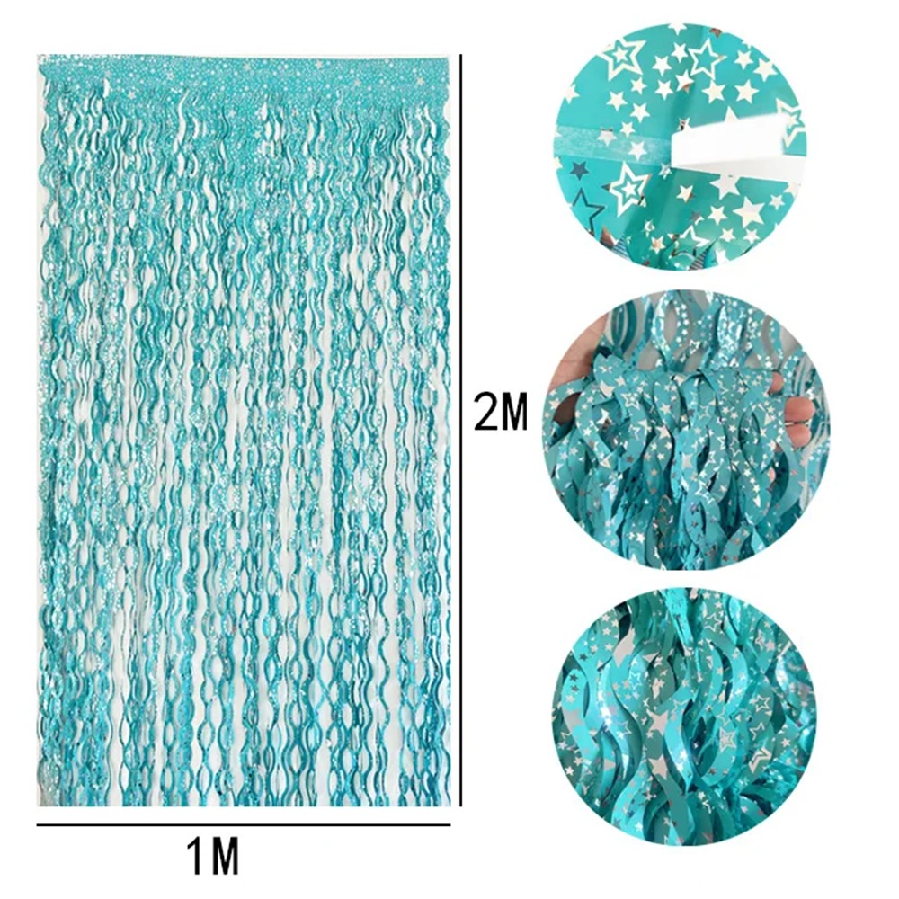 2 Paket Tirai Foil Biru Teal P - Home Bargains ulasan dan harga
